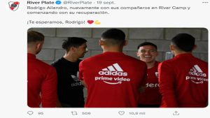 Respira River: Aliendro estuvo de visita en el entrenamiento de su equipo