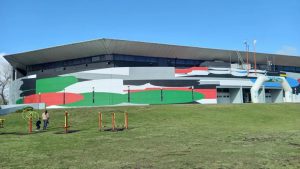 Inauguran un mural en el Estadio Polideportivo