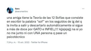 Una usuaria planteó su teoría sobre las Sofías y se hizo viral en Twitter