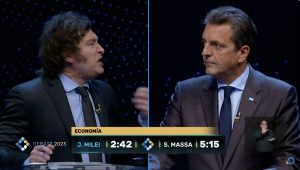 Sergio Massa y Javier Milei se enfrentaron en el último debate antes del Balotaje:  los mejores memes en X