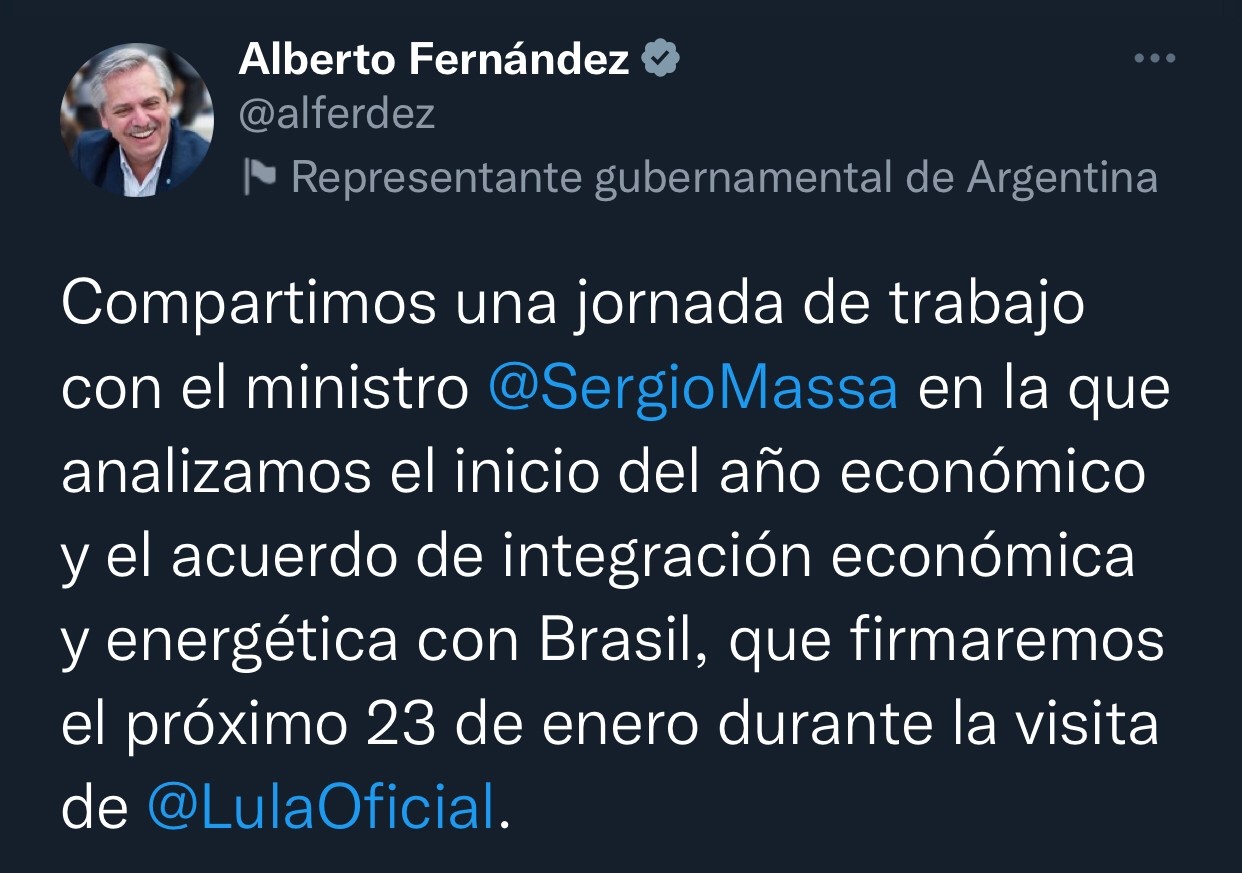 Alberto Fernández se reunió con Sergio Massa en Chapadmalal para analizar la economía 1 ALBERTO_FERNANDES_TWEETS.jpg