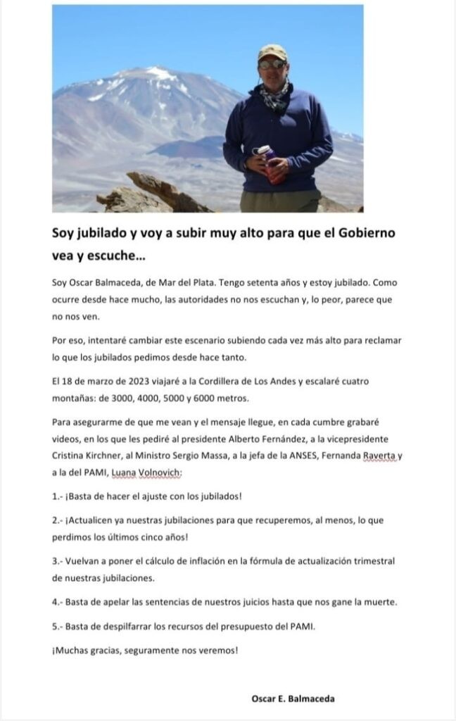 Un jubilado de Mar del Plata escalará 4 montañas de los Andes para que el Gobierno Nacional lo escuche 1 IMG-20230311-WA0012-02-648x1024.jpeg