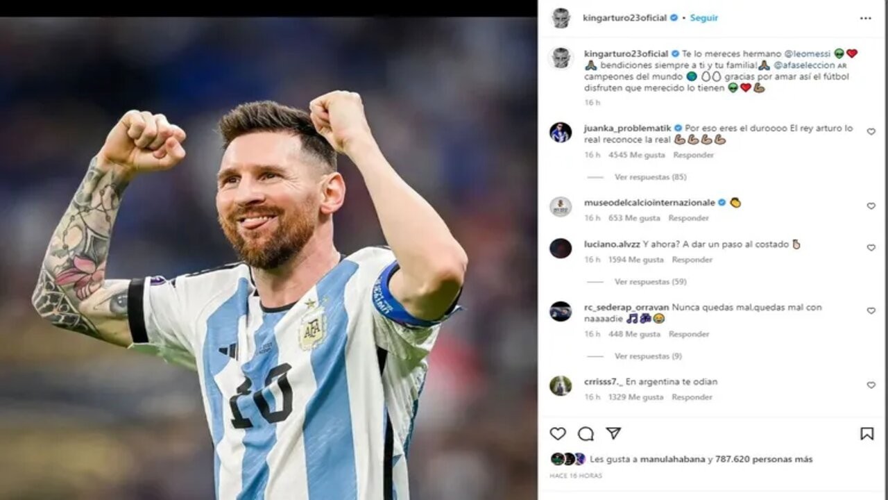 Mundial de Qatar 2022: Arturo Vidal festejó con la camiseta de la Selección Argentina 1 TUPNJXS7KBGOTK6EZWNHS3LUCU.jpg