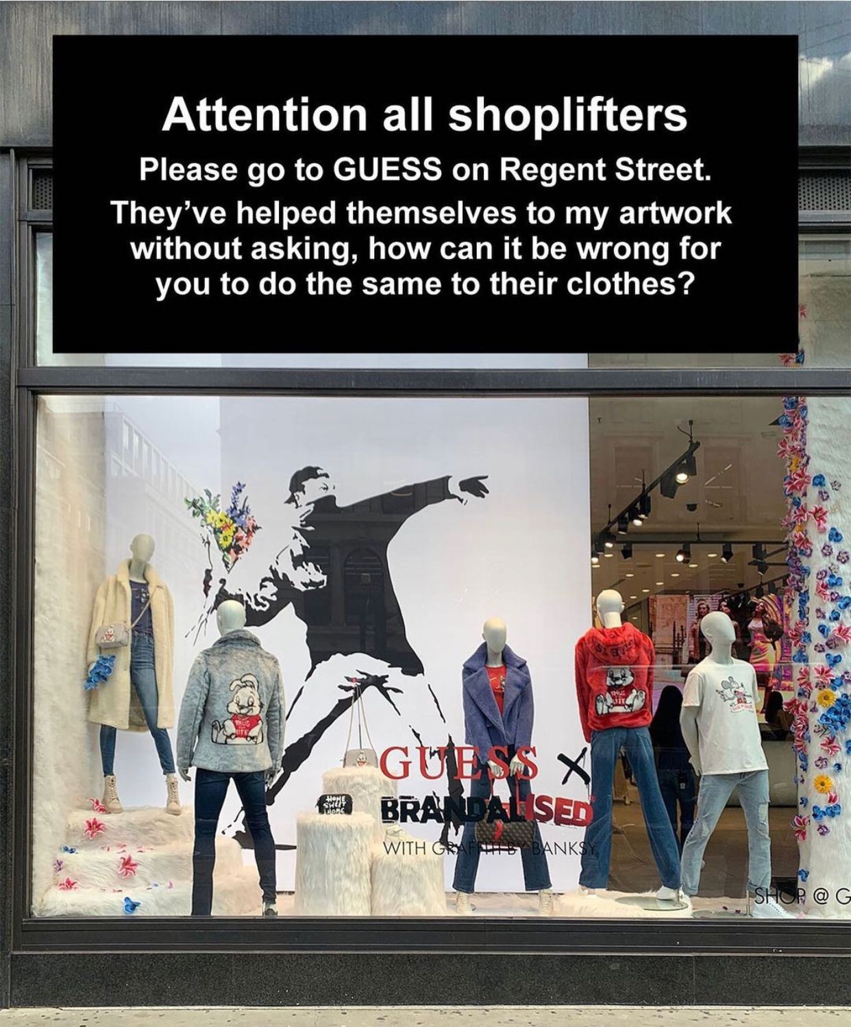 Banksy llama a los ladrones para robar a una tienda de Guess 1 bansky_2.jpg