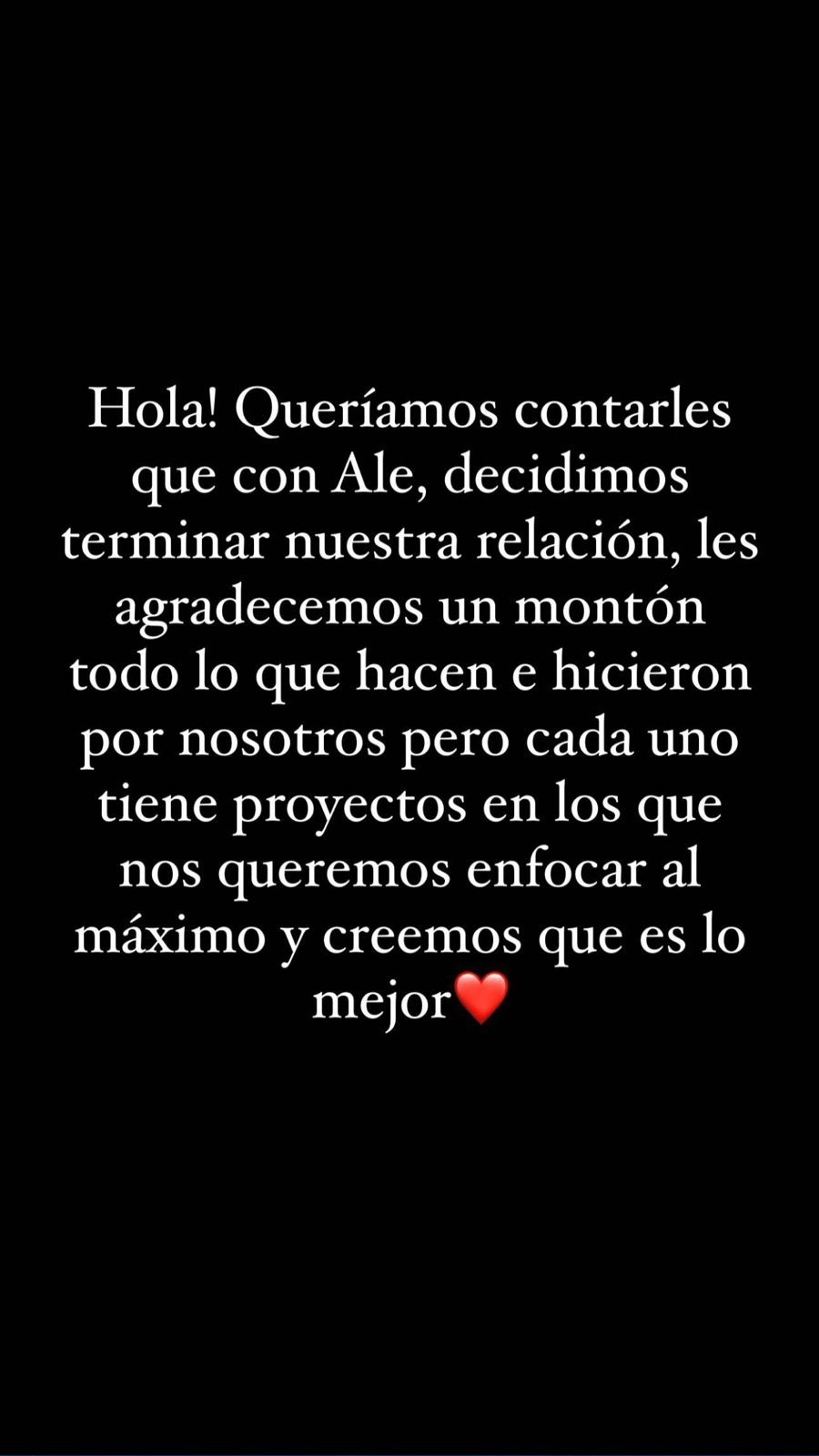 Coty Romero y Alexis Quiroga confirman su separación 1 instagram_coty_y_cone.jpg