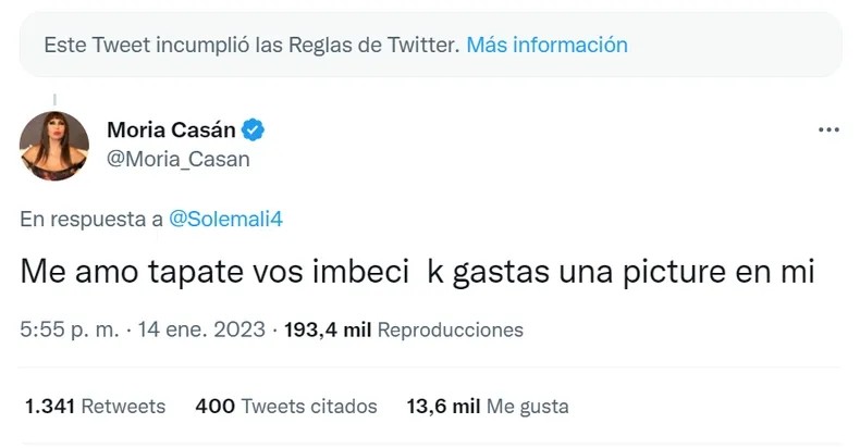 Moria Casán le respondió a la tuitera que la criticó por usar microbikini 2 moria_casan_respuesta.jpg