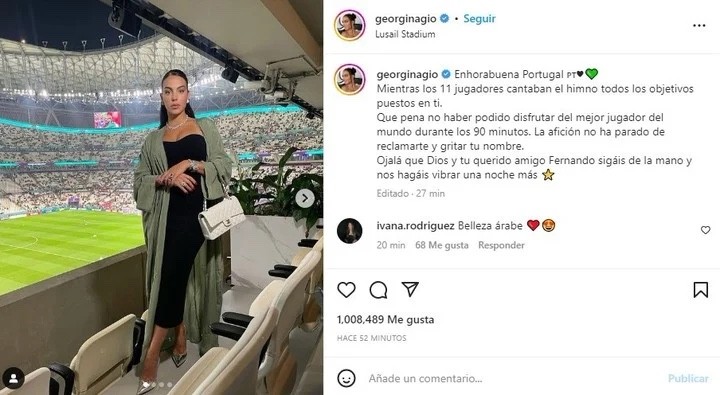 Georgina Rodriguez, la pareja de Cristiano Ronaldo, enojadísima por la suplencia del astro en la Copa del Mundo 2 screen_georgina_rodriguez.jpg